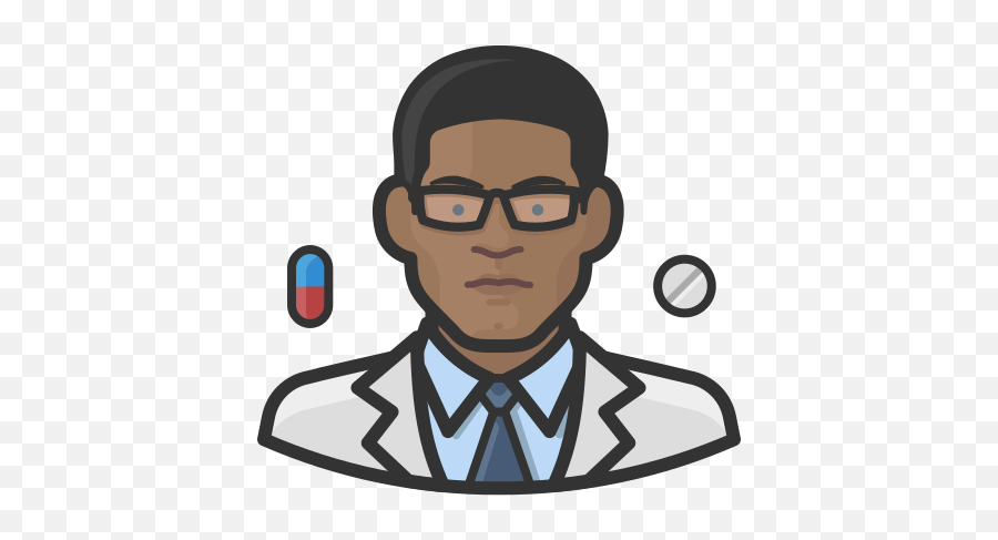 Pharmacist Black Male People Avatar Free Icon Of Health - Pulmonologist Icon Emoji,Pharmacist Emoticon