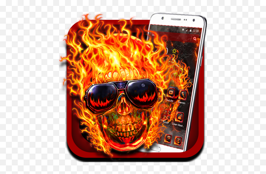 Amazoncom Cool Flame Skull Fire Skull 2d Theme Appstore - Mobile Phone Case Emoji,Fire Emoji Keyboard