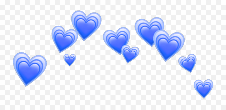 Blue Heart Crown Png Transparent Png - Pastel Blue Hearts Transparent Emoji,No Emojis Png Tumblr