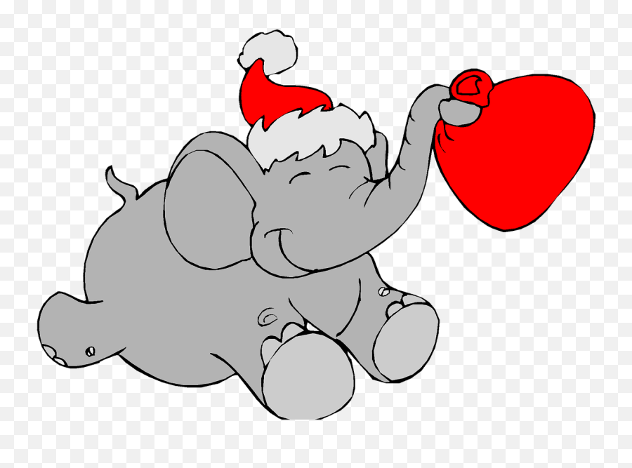 Free Photo Elephant Heart Christmas Holiday Clip Art Love - Christmas Elephant Clipart Emoji,Emotions Christmas