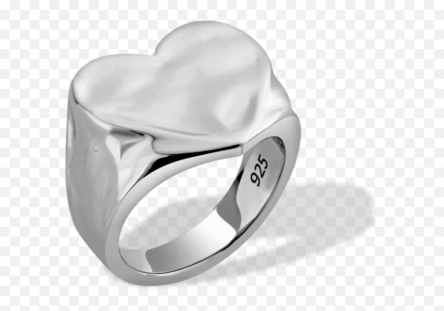 Sophie Floyd Heart Signet Ring In - Wedding Ring Emoji,Heart Emoticon Ring Silver