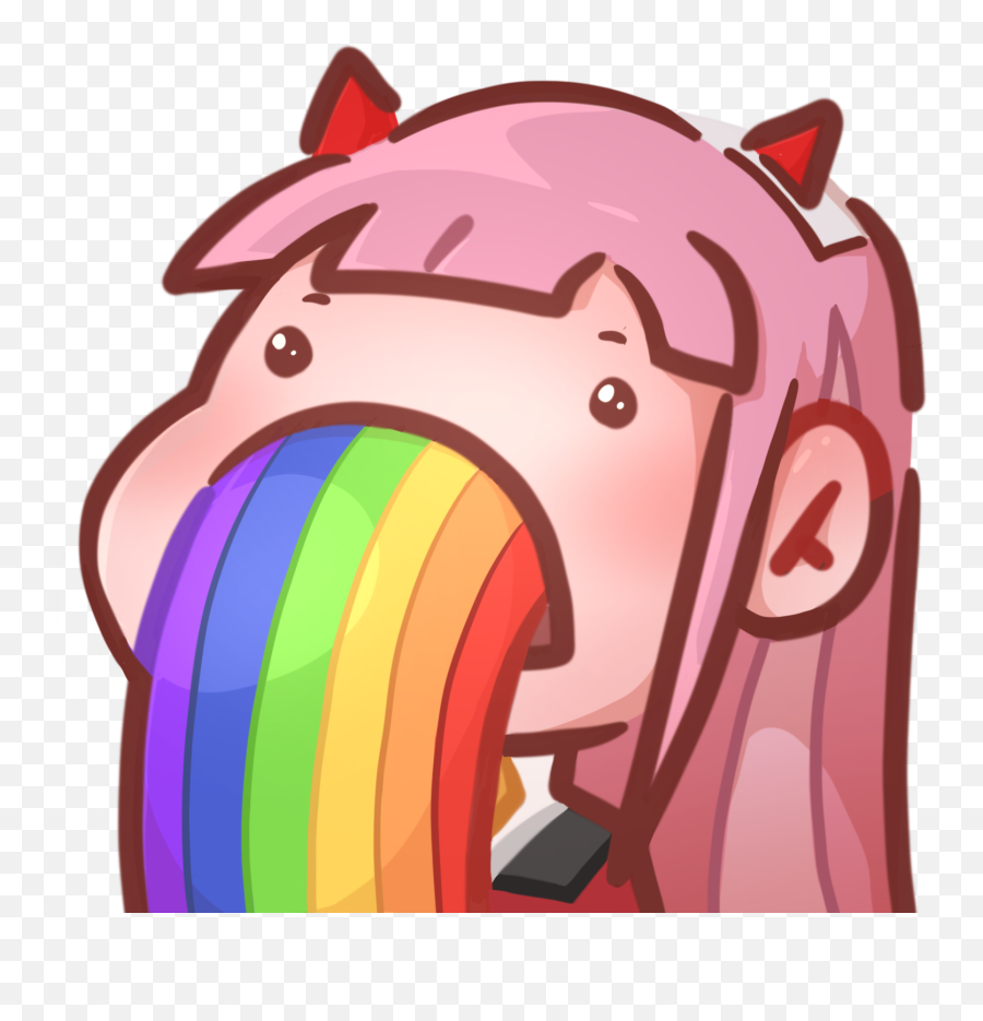 My New Zerotwo Emote For My Emote Jail Hope Ye Like It - Zero Two Emotes Png Emoji,Thumbs Up Kawaii Emoticon Text