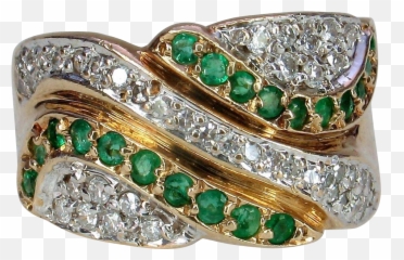 Erte La Fete 14k Emerald Diamond Ring - Solid Emoji,Swarovski Zirconia Earrings Emotions