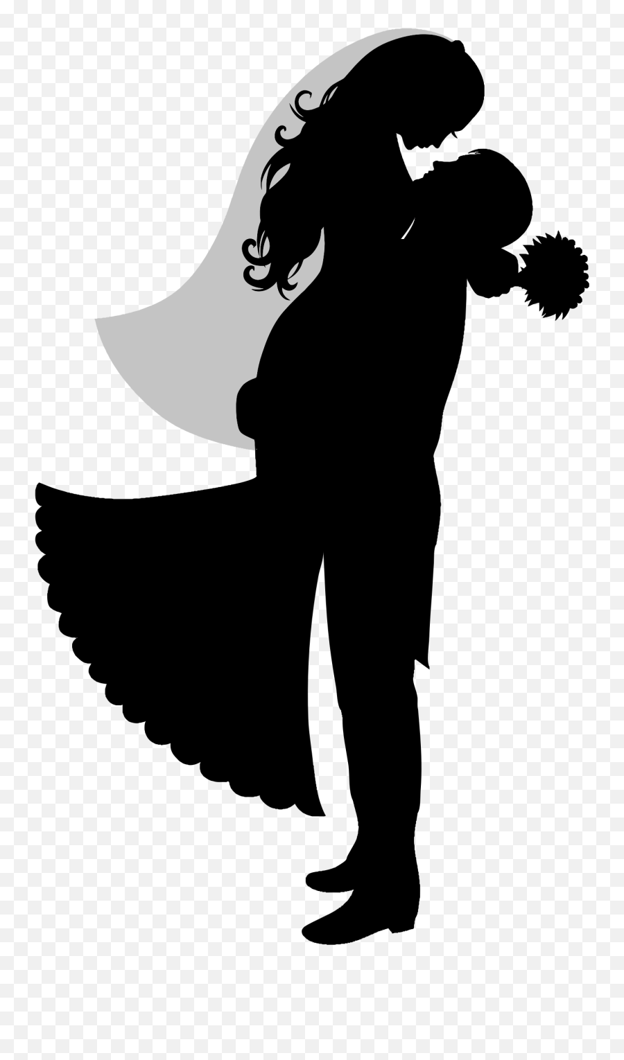 Wedding Cake Topper Bridegroom Silhouette - Bride Png Emoji,Facebook Emojis Bride