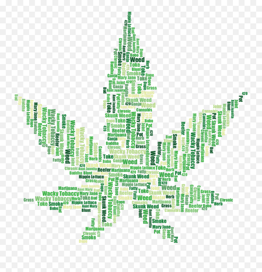A Word Tag Collage Cannabis Marijuana - Harbourfront Emoji,Pot Leaf Emoji