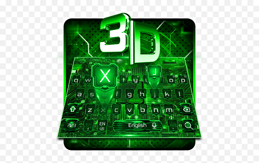 3d Green Tech Live Keyboard Theme Apk 10001002 - Download Emoji,Where Aare The Emojis Dark Theme Gboard
