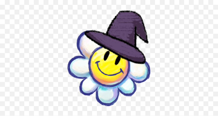 Confused Emoji - Yoshi Island Flower Hd Png Download Island Smiley Flower,Witch Hat Emoji