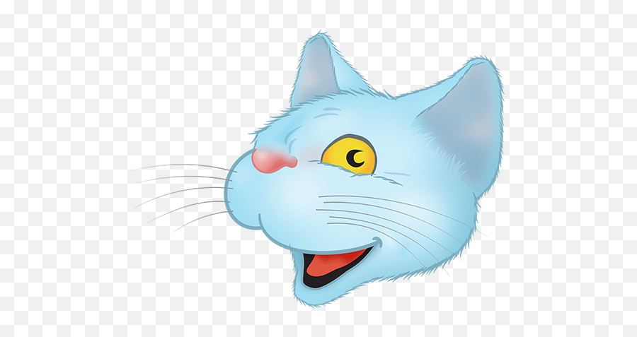 Blue Cat Messanger Emoji 2 - Happy,Lady Cat Emoji