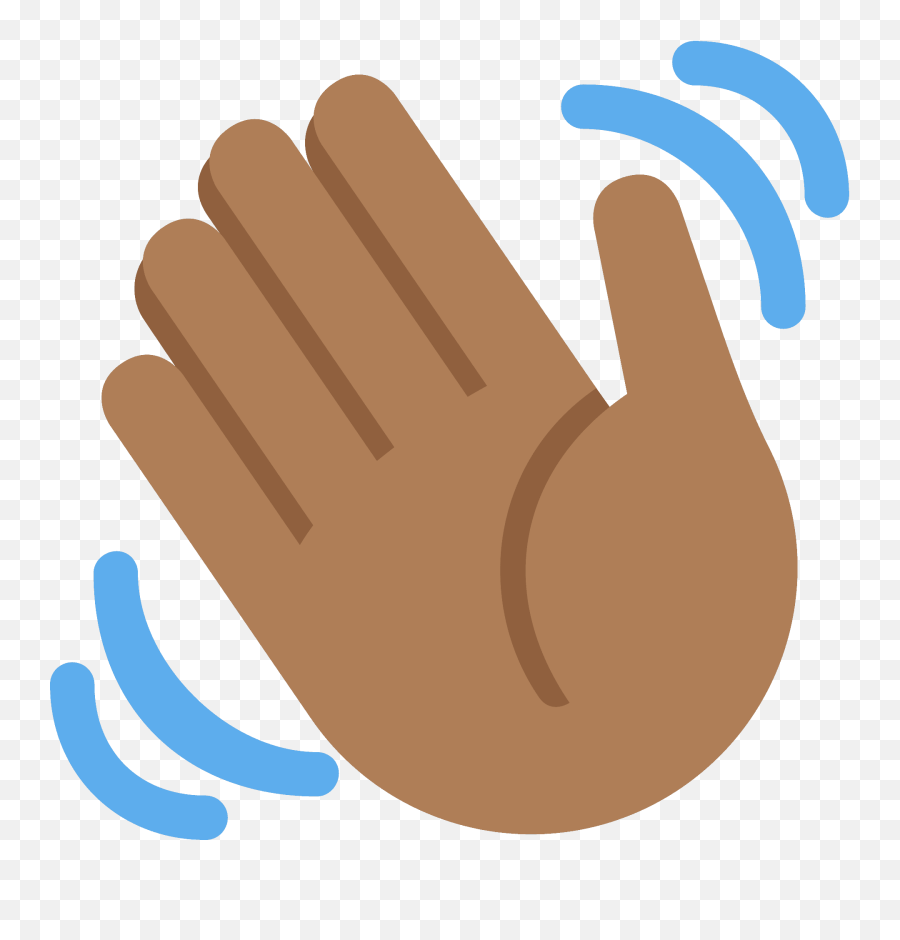 Waving Hand Emoji With Medium - Black Hand Waving Emoji,Waving Emoji
