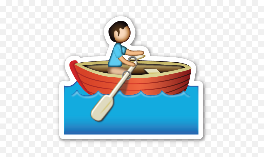 Rowboat - Man In Boat Clipart Emoji,Canoe Emoji