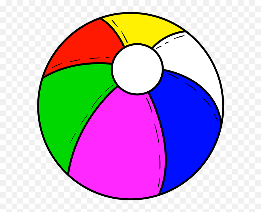 How To Draw A Beach Ball - Cartoon Drawings Of Beach Ball Emoji,Beach Ball Emoji
