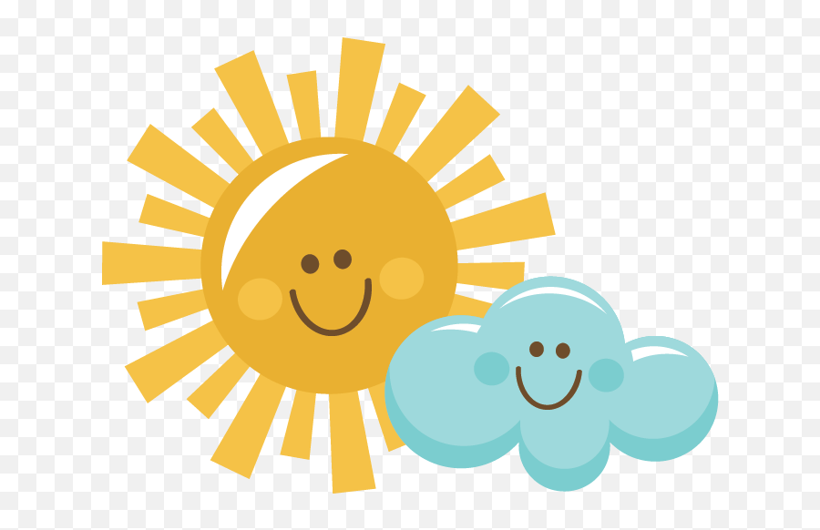 Cute Sun And Clouds Clipart - Clip Art Library Good Morning Sun Clipart Emoji,Cloud Emojis