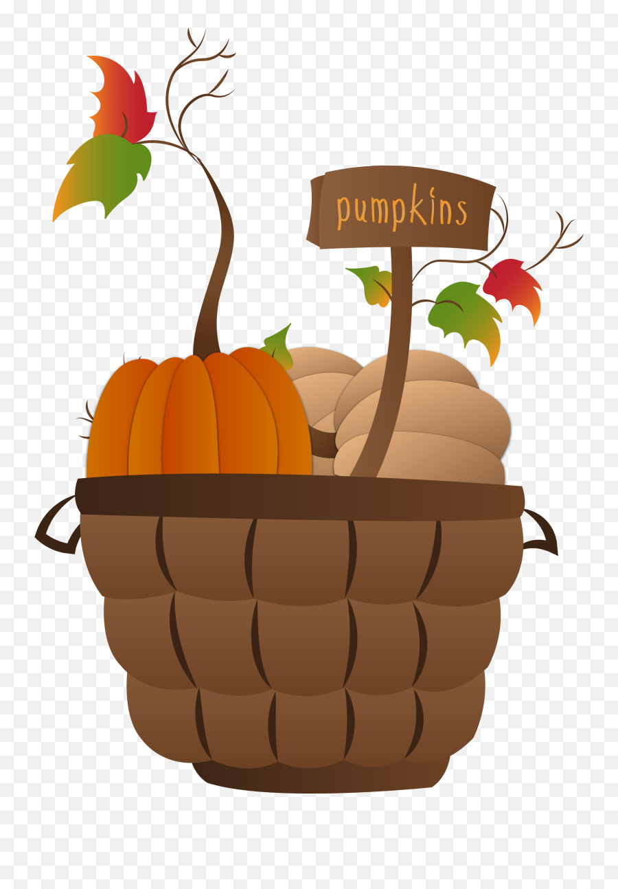 Pumpkin Fall Clipart At Getdrawings - Cartoon Pumpkins In A Basket Emoji,Basket Emoji Png
