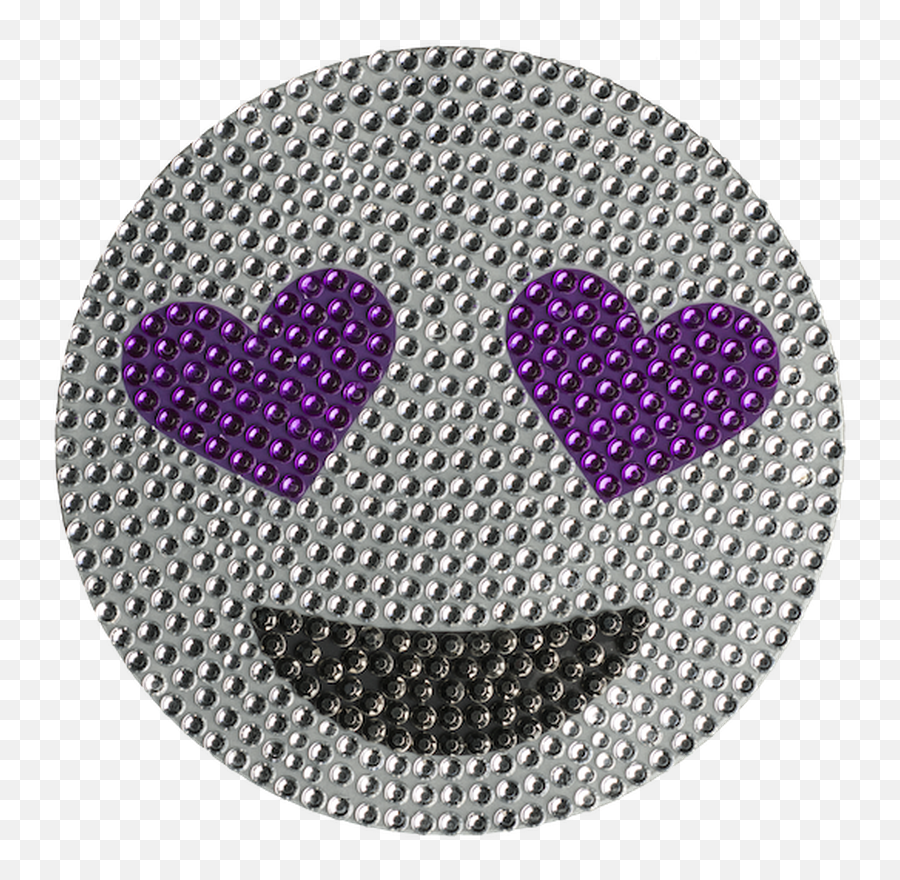 5 Inch Purple Heart Eye Emoji - Brick Texture Circular Pattern,Multicolored Heart Emojis
