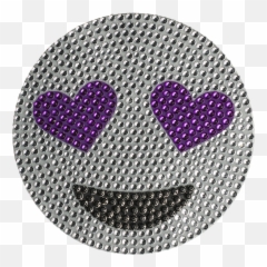 5 Inch Purple Heart Eye Emoji - Brick Texture Circular Pattern,Multicolored Heart Emojis