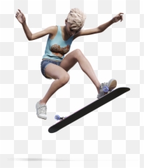 Active Teenager Skateboard Girl - Menina Com Skate Png Emoji,Bird Skateboard Emojis