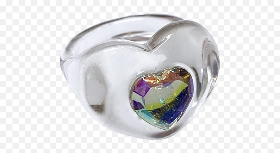 Iridescent Heart Ring - Solid Emoji,Heart Emoticon Ring Silver