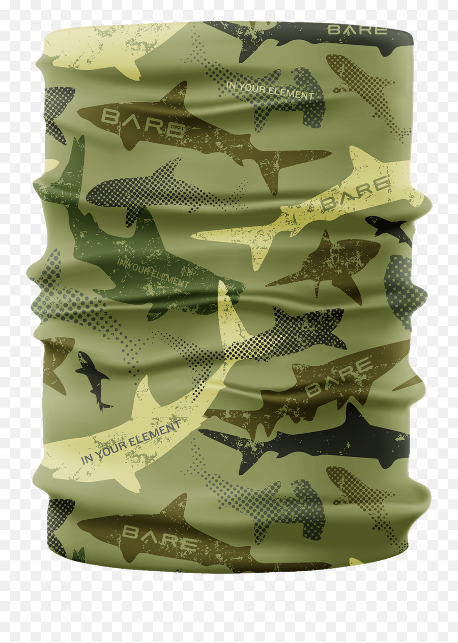 Bare Shark Camo Neck Gaiter - Camouflage Buff Emoji,Camo Print Your Emotion