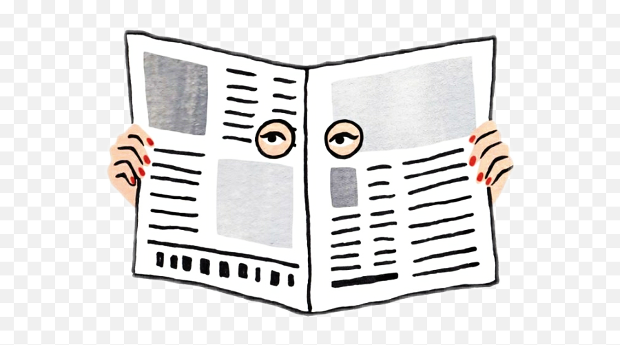 News Newspaper Paper Reading Sticker - Horizontal Emoji,Peeping Emoji
