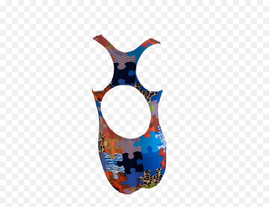 Toogs Fastback Swimsuit In Multi - Colour Jigsaw Puzzle Sleeveless Emoji,Jigsaw Emoji