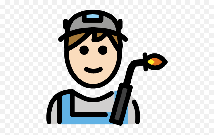 Man Factory Worker Light Skin Tone Emoji - Download For,Toune Emoji