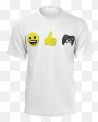Download Hd Emojithumbsgaming T - Shirt White Active Happy,White Emoji Shirt