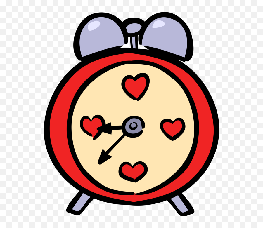 Alarm Clock With Love Hearts - Vector Image Emoji,Alarm Emoji
