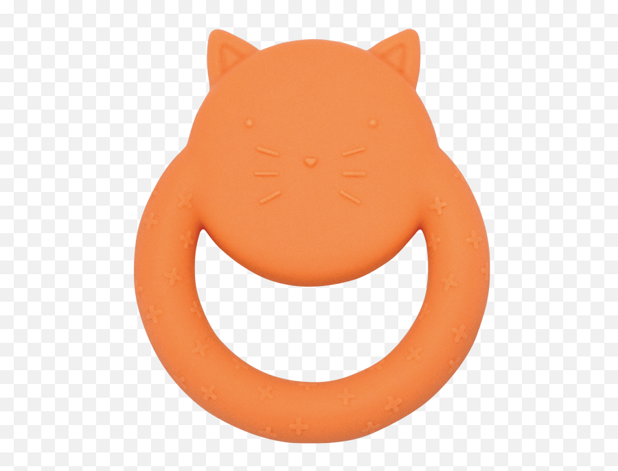 Cat Teething Ring 100 Fda Silicone Wood Minimalist Emoji,Cat Face With Teeth Emoji