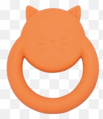 Cat Teething Ring 100 Fda Silicone Wood Minimalist Emoji,Cat Face With Teeth Emoji