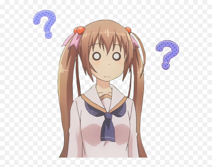 Anime Girl Confused Png - Confused Looking Anime Girls With Emoji,Sayori Thinking Emoji