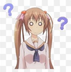 Anime Girl Confused Png - Confused Looking Anime Girls With Emoji,Sayori Thinking Emoji