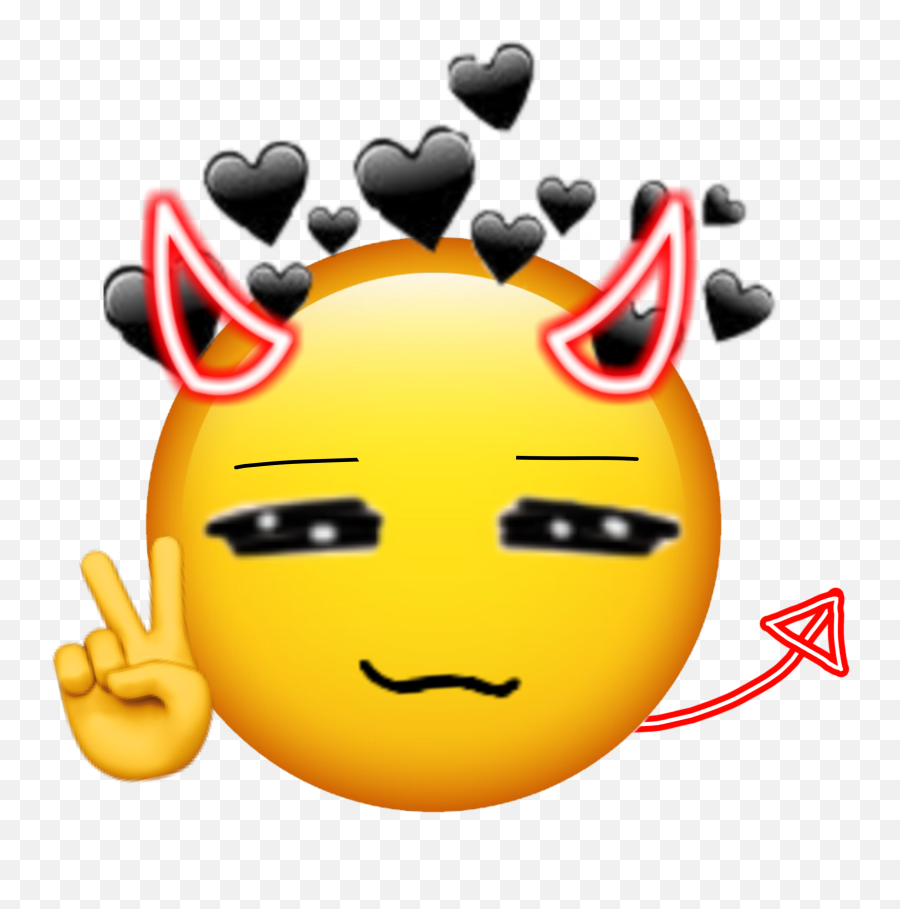 Devil Demon Emoji Sticker - Half Angel Half Devil Emoji,Demon Emoji