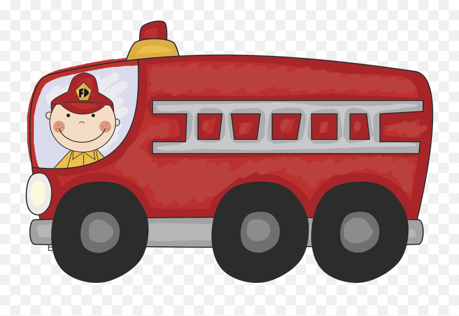 Firetruck Old Fire Truck Clipart Kid - Fireman Truck Clip Art Emoji,Firetruck Emoji