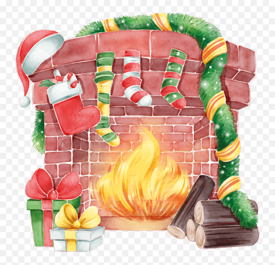 Festive Fireplace Christmas Sticker - Bonfire Emoji,Fireplace Emoji