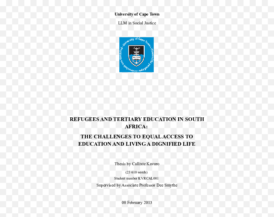 Pdf Refugees And Tertiary Education In South Africa The - Vertical Emoji,Dohe Emotions
