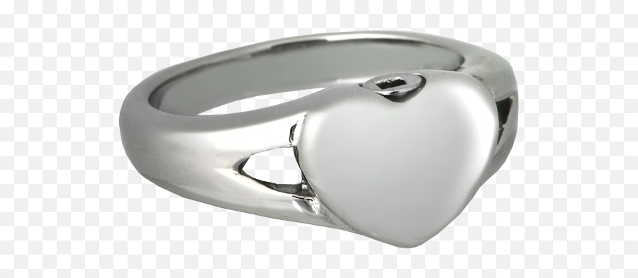Heart Ring To Hold Ashes - Stainless Steel Heart Ring Emoji,Heart Emoticon Ring Silver