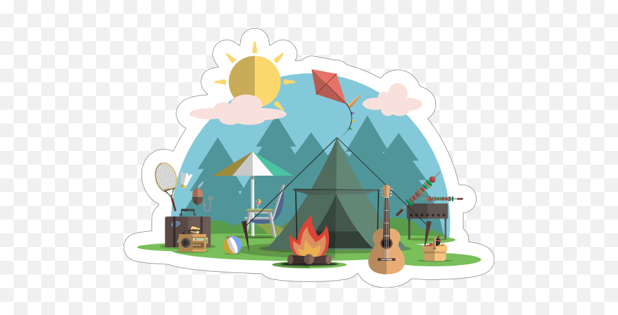 Campsite Fire Camping Sticker - Hiking Emoji,Camping Woods Emojis