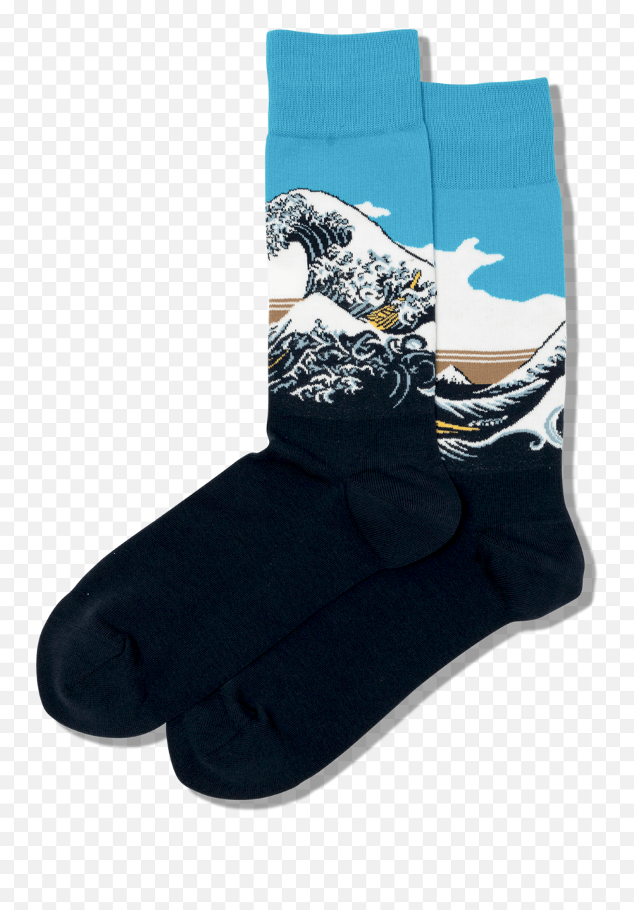Menu0027s Hokusaiu0027s Great Wave Socks U2013 Hotsox - The Great Wave Off Kanagawa Emoji,Cowboy Emoji Paintng