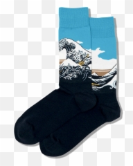 Menu0027s Hokusaiu0027s Great Wave Socks U2013 Hotsox - The Great Wave Off Kanagawa Emoji,Cowboy Emoji Paintng