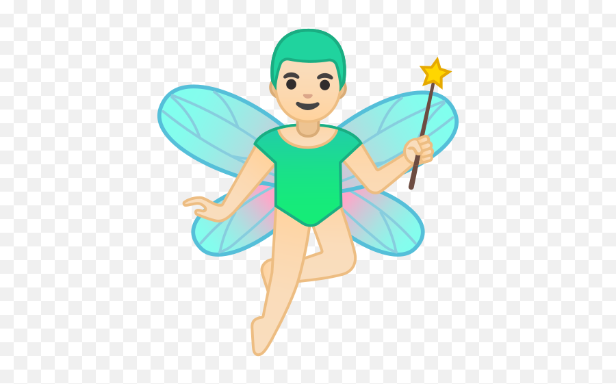 U200d Man Fairy Light Skin Tone Emoji 1 - Click Copypaste,Male Emojis Android