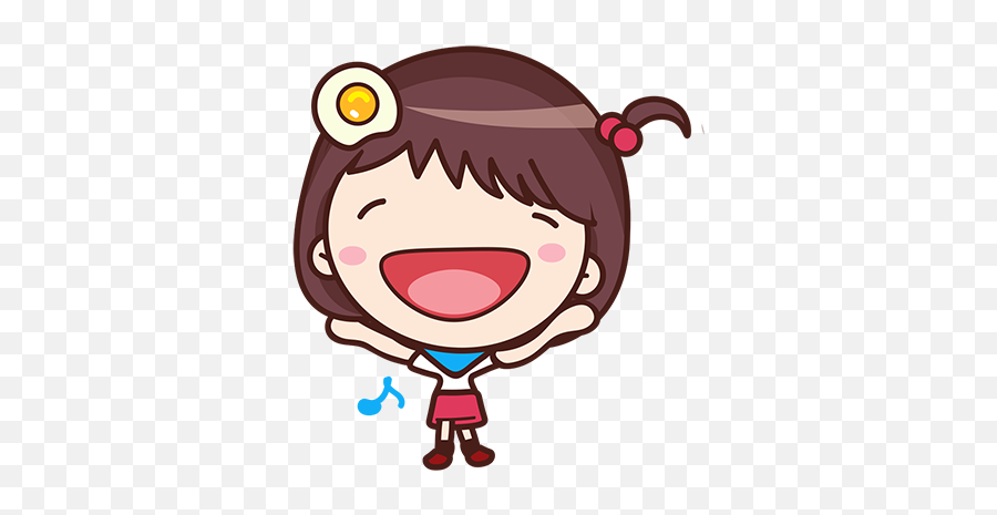 Yolk Girl Sticker - Cute Message Sticker Emoji By Shuiquan Shen,Cartoon Emoji Sticking Out Tongue