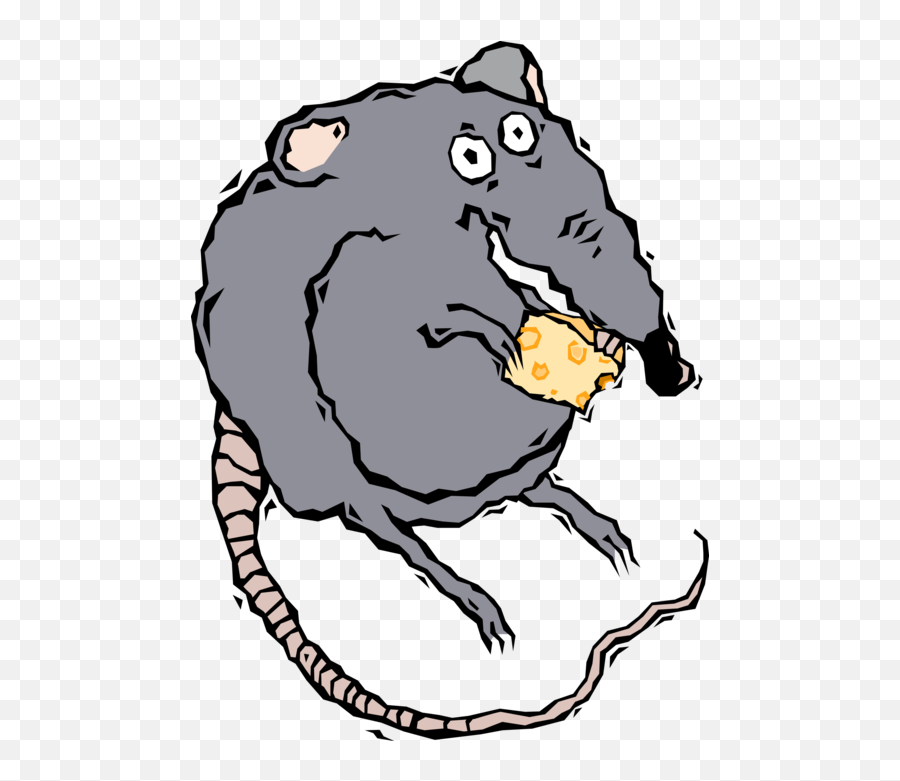 Download Hd Vector Illustration Of Rodent Rat Eating Cheese Emoji,Rat Emojis