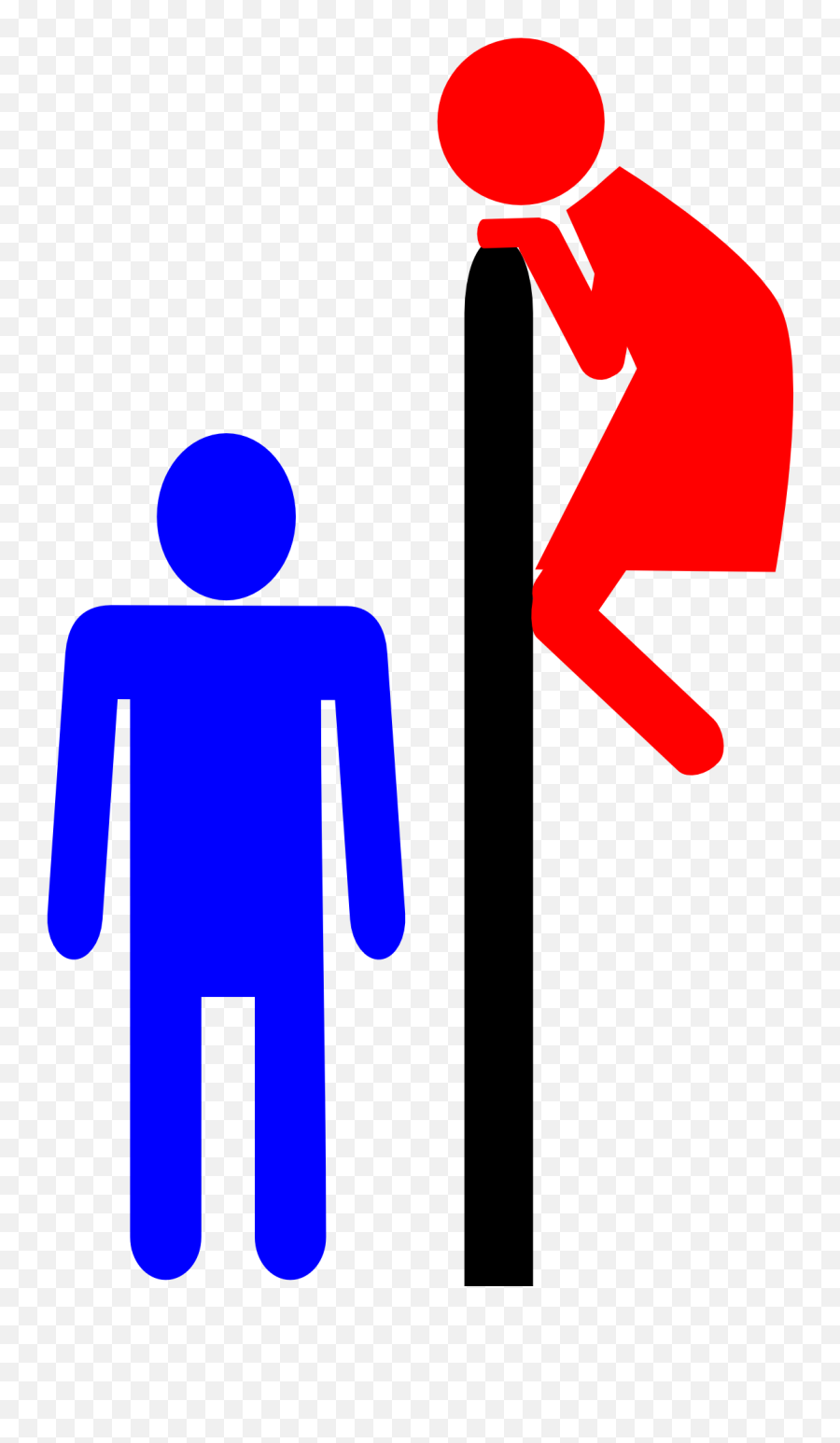 Funny Sign With Stick Men - Man And Woman Symbol Png Emoji,Stick Men Emotions