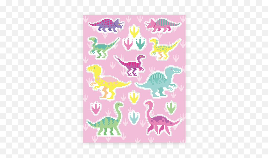 Cute Pastel Pixel Dinosaur Sticker And Decal Sheets - Pastel Pixel Dinosaur Emoji,Weeaboo Emojis