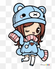 How To Draw Kawaii Girl Kawaii - Kawaii Girl Drawing Emoji,Kawai Emotions Lineart