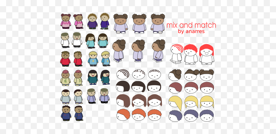 Mix And Match Opengameartorg - Clip Art Emoji,Match Emotions