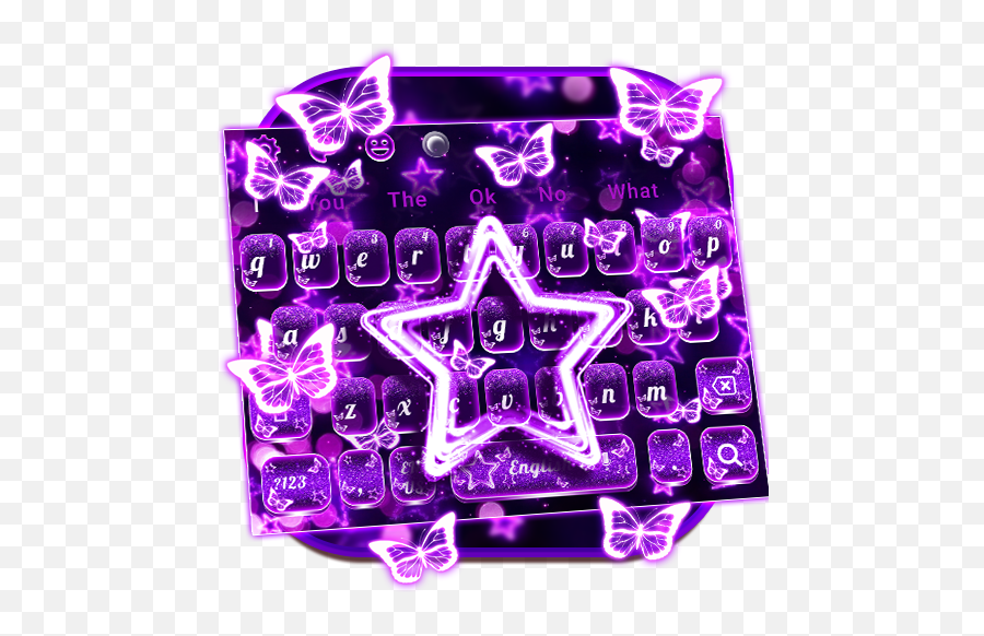 Sparkling Purple Neon Star Keyboard 10001001 Apk Download Emoji,Zed Emojis