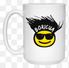 Cool Boricua Emoji 15 Oz White Mug,Cool Emojis