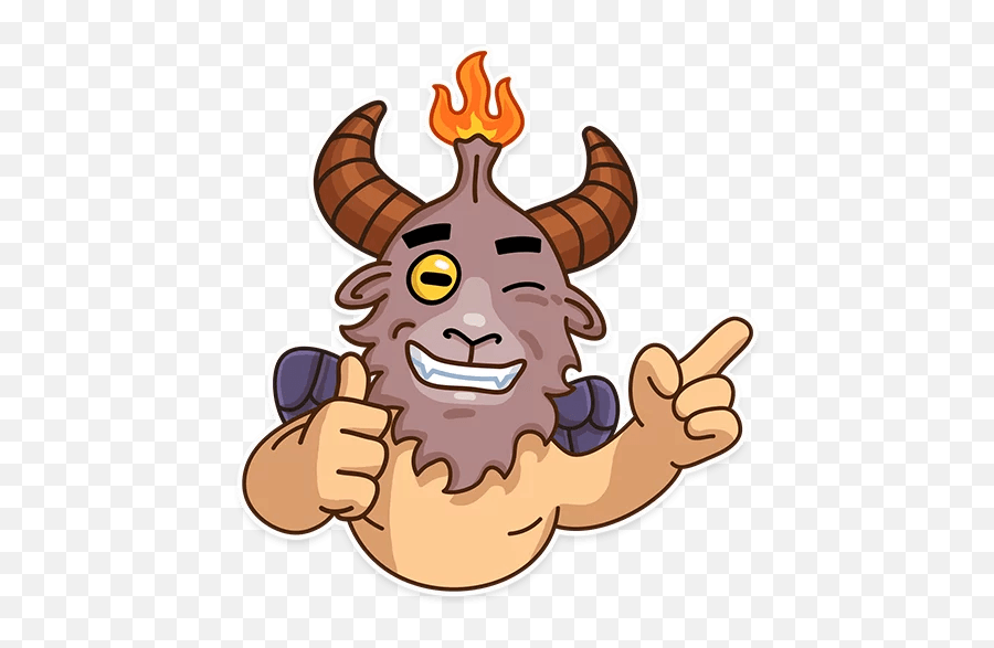 Sly Baphomet - Telegram Sticker English Emoji,Sly Smile Emoji