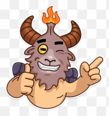 Sly Baphomet - Telegram Sticker English Emoji,Sly Smile Emoji